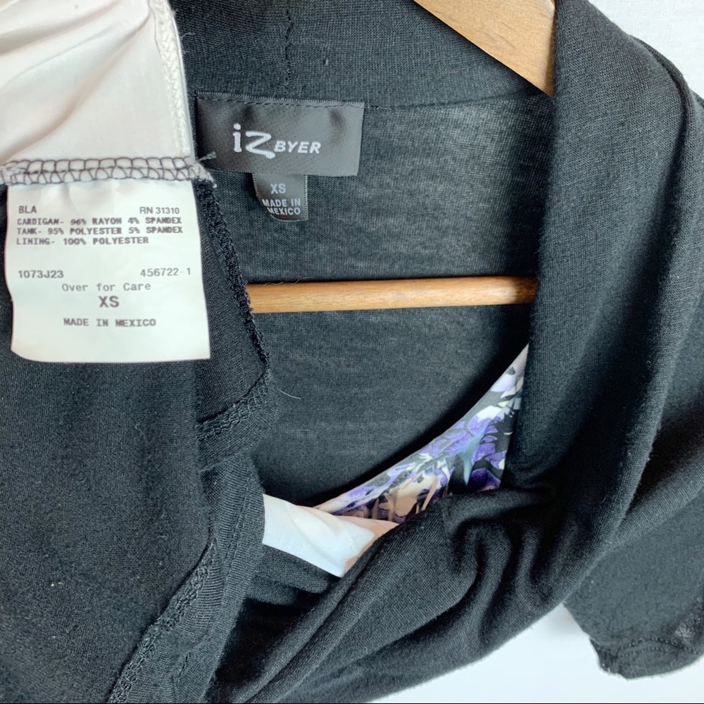 IZ Byer One Piece Ruffle Camisole Cardigan - Picture 3 of 8